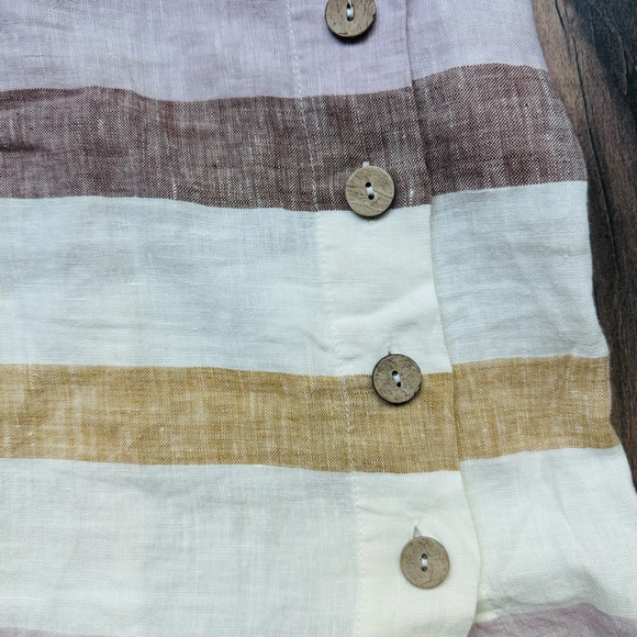 Rachel Zoe 100% Linen striped midi skirt size XL - Picture 2 of 7